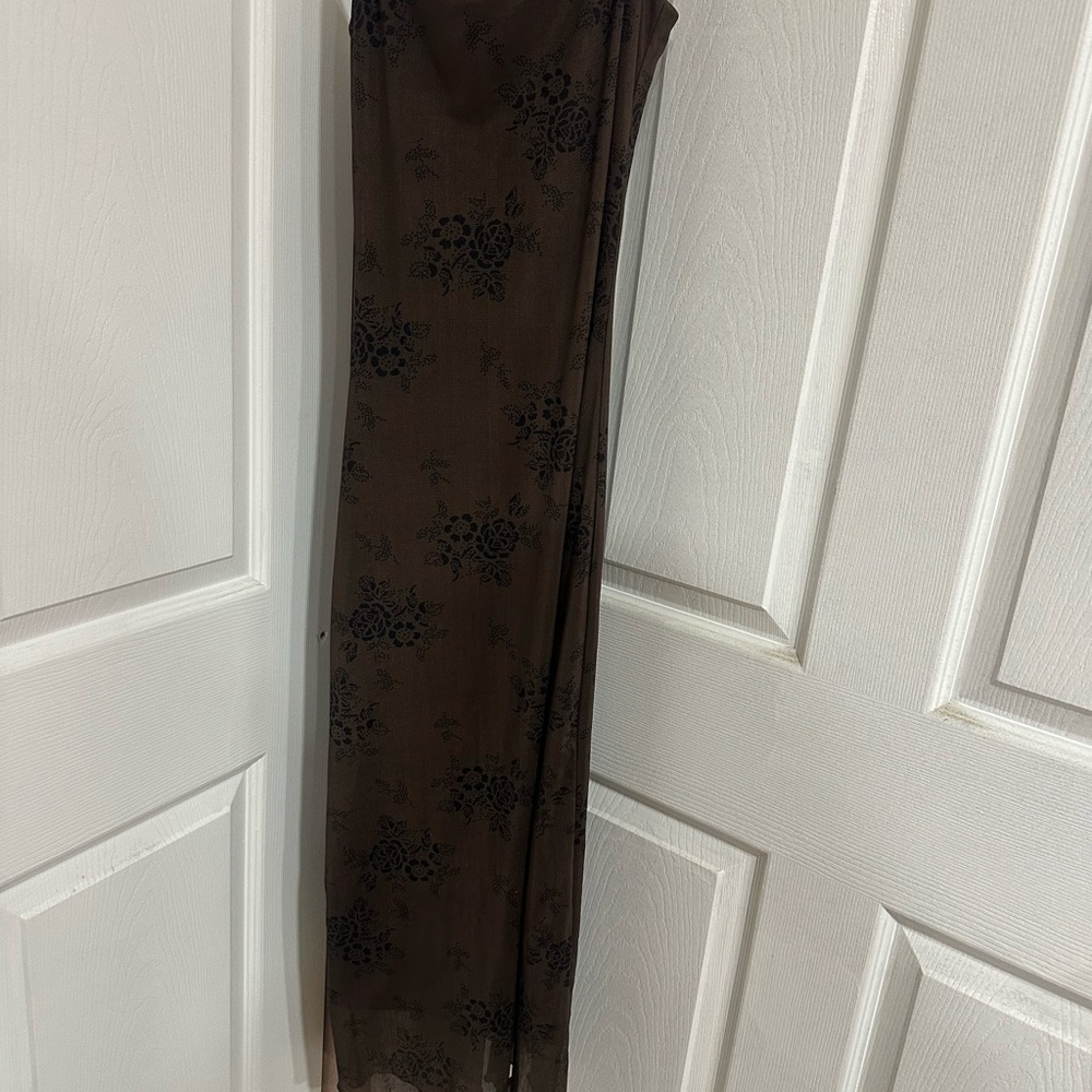 Brown Floral Maxi Dress